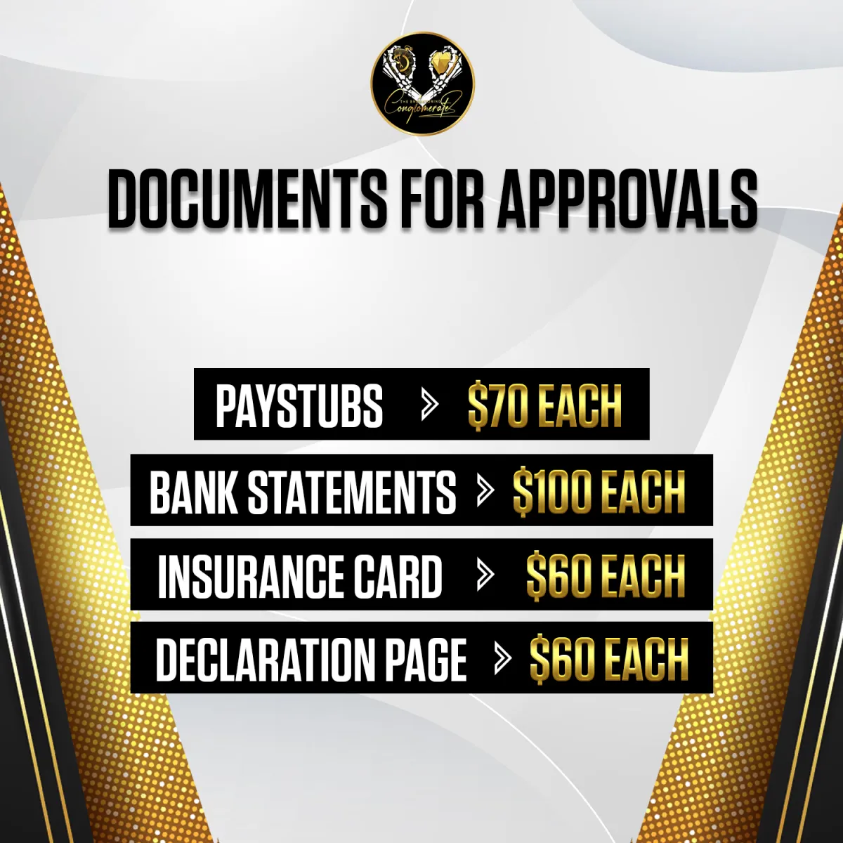 Financial Documents Pricing